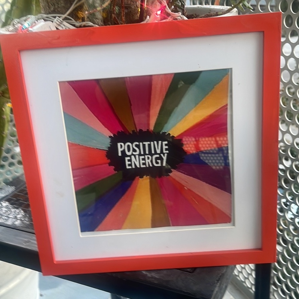 ⭐️✨ POSITIVE ENERGY ✨🎨 Wall Art 10x 10 Glass Frame